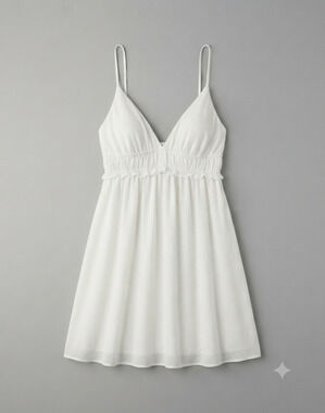 Terranova White Sleeveless V-Neck Dress Women’s Medium Spaghetti Strap Summer